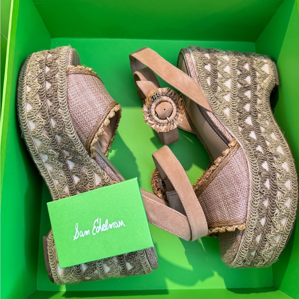 Wedge Platform Sandals in Tan - Picture 3 of 9